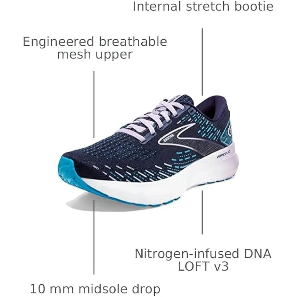 Brooks Glycerin 20 Women's Neutral Running Shoes Peacoat/Ocean/Lilac Sz 8MediumB